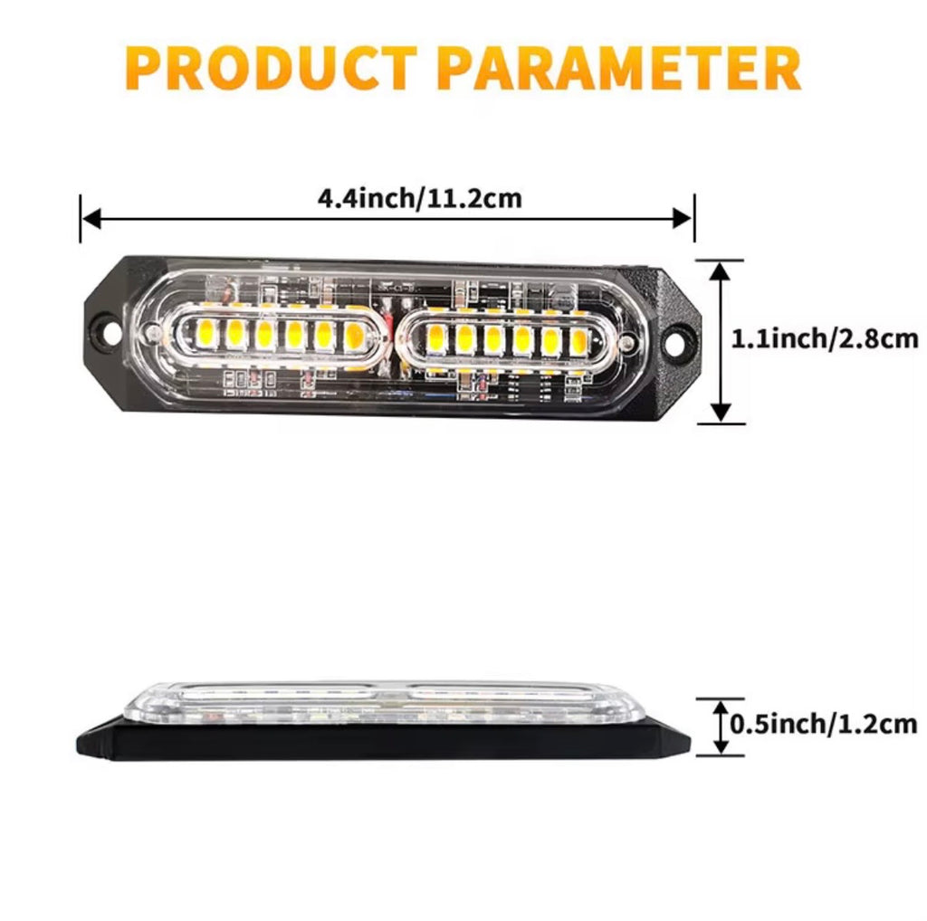 12V/24V Amber LED Strobe Warning Light